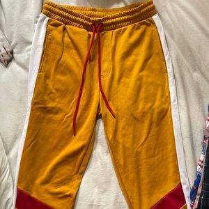 Mustard yellow athletic sweats